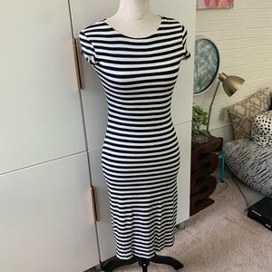 Velvet Torch striped capped sleeve dress